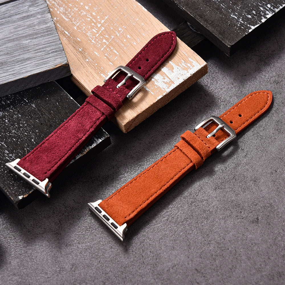 Vintage Suede Leather Strap for Smartwatches | Timeless Elegance