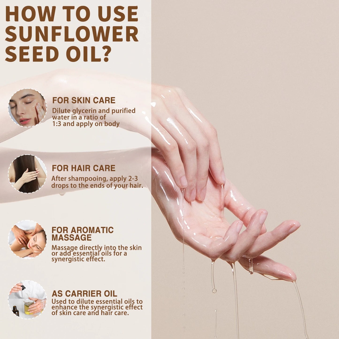Organic Multi-Use Carrier Oil for Face, Hair & Massage