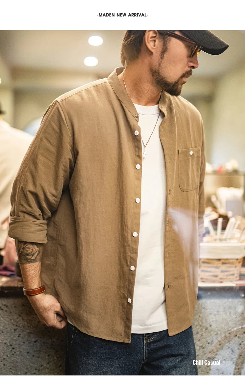 Men's Casual Spring Long Sleeve Shirt | Stylish Solid Color Blouse