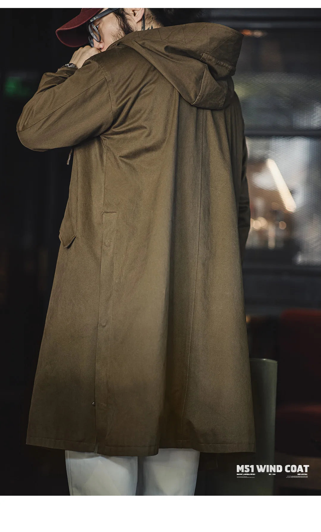 Men's Retro Hooded Windbreaker | Versatile Mid-Length Jacket