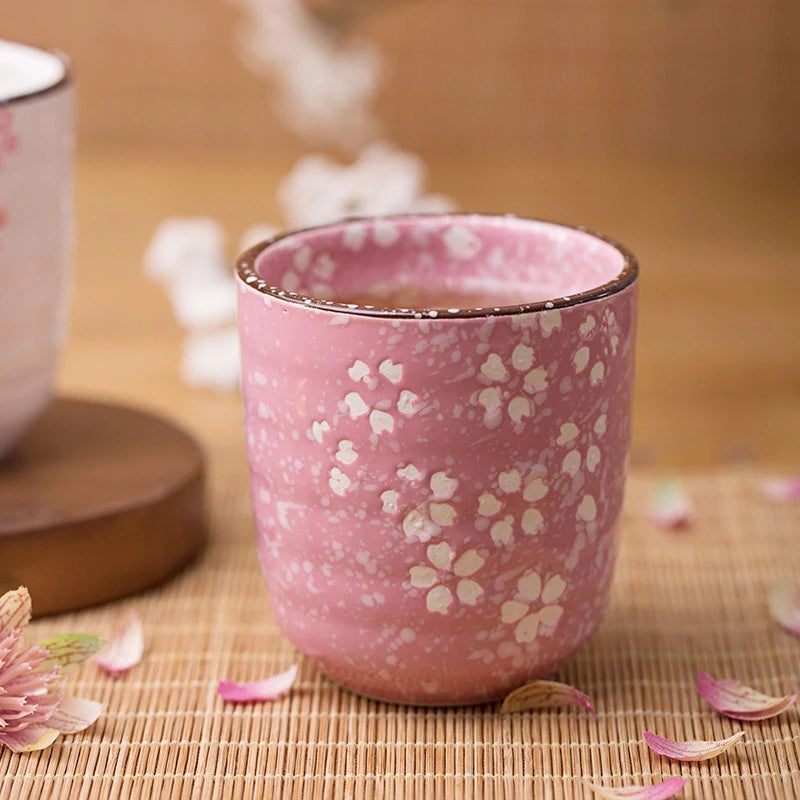 Handmade Zen Style Sakura Mug | Elegant Tea Experience
