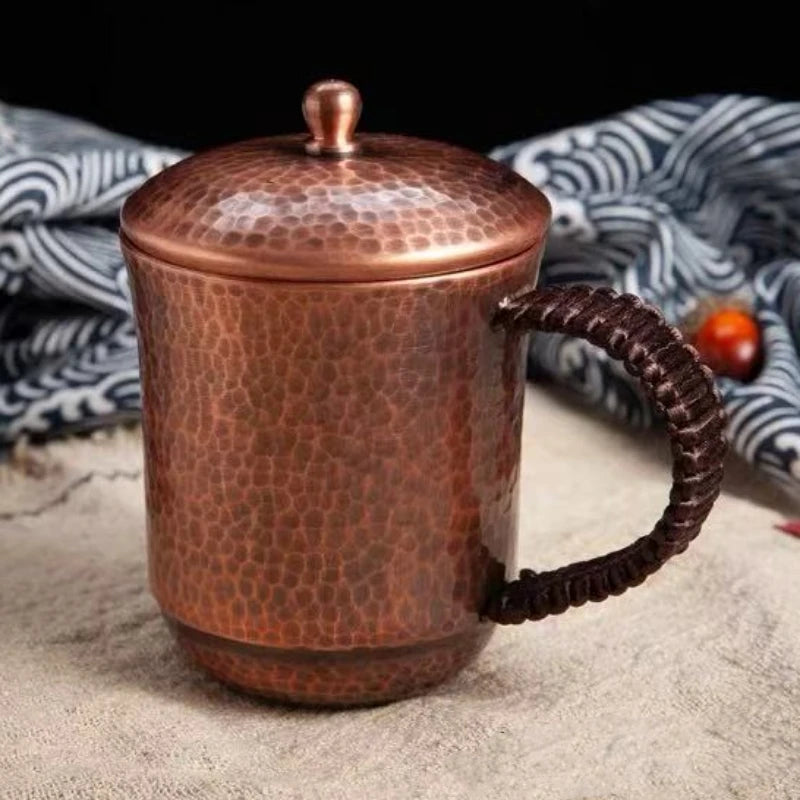 Vintage Pure Copper Coffee Cup with Lid | Moscow Mule Tumbler