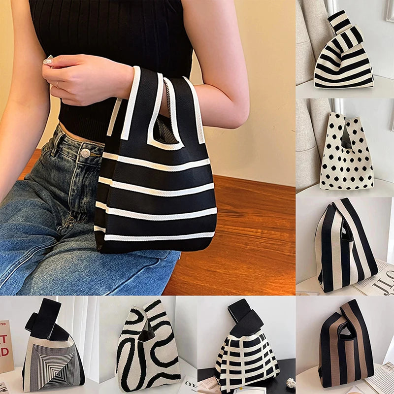 Chic Mini Knit Handbag for Women | Stylish Casual Tote Bag