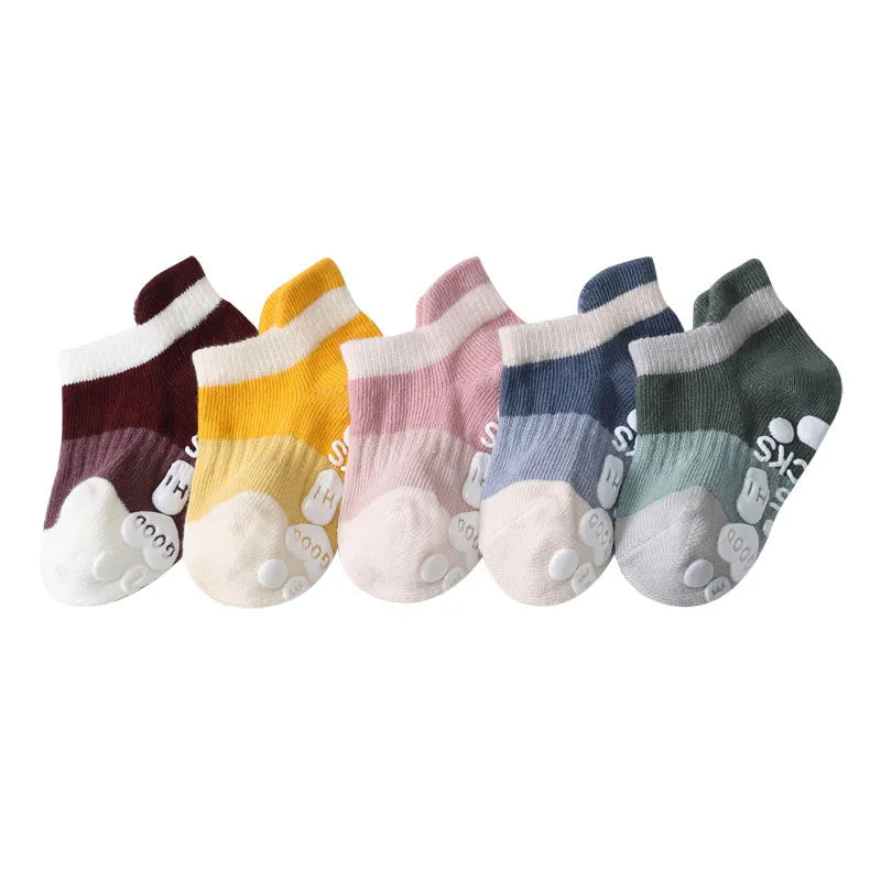 5 Pairs Kids Casual Cute Non-slip Socks | Breathable Comfort