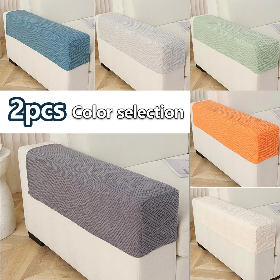 2pcs Anti-Slip Armchair Covers | Soft Jacquard Sofa Armrest Protector