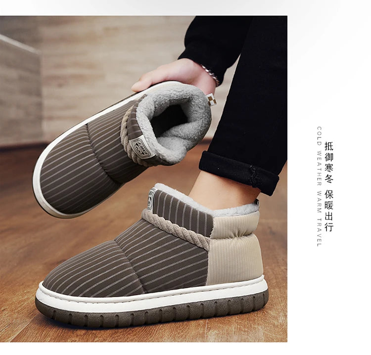 Men's Warm Plush Snow Boots | Cozy Mid-Calf Ankle Winter Shoes