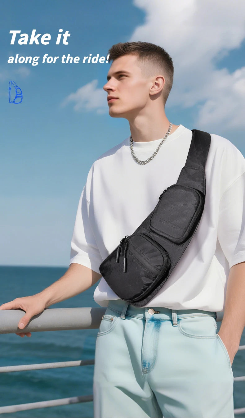 Durable Men's Sling Bag | Waterproof Crossbody & Waist Pack
