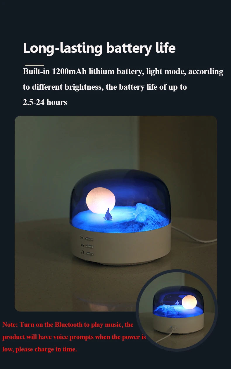 Mini Portable Bluetooth Speaker with Dimming Ambient Light