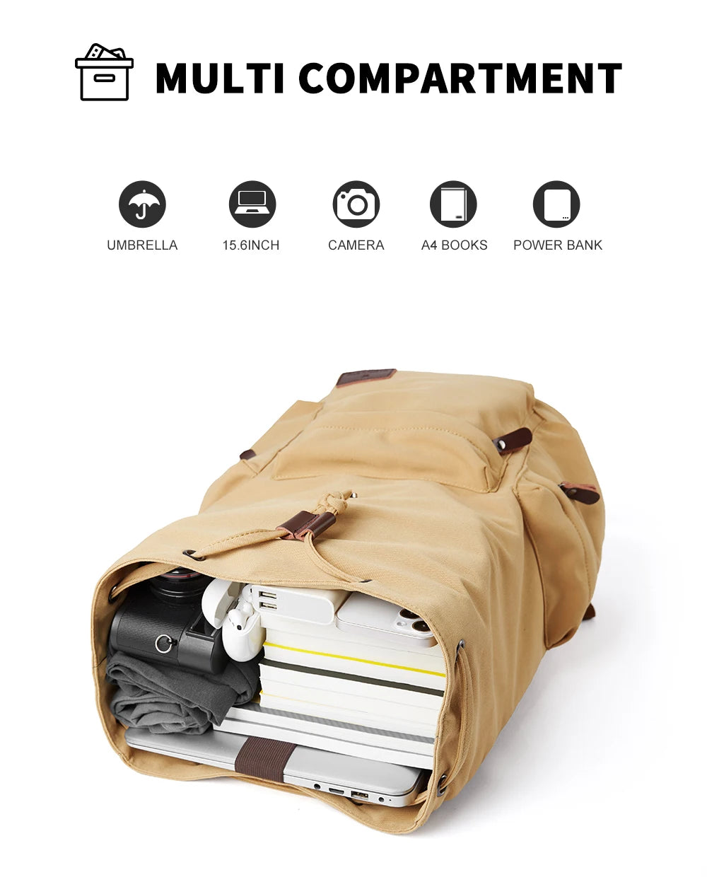 Vintage Large Capacity Backpack for Laptops | Durable Casual Bag