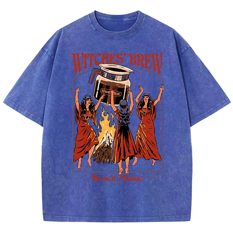 Breathable Cotton Casual Tee | Vintage Black Magic T-Shirt