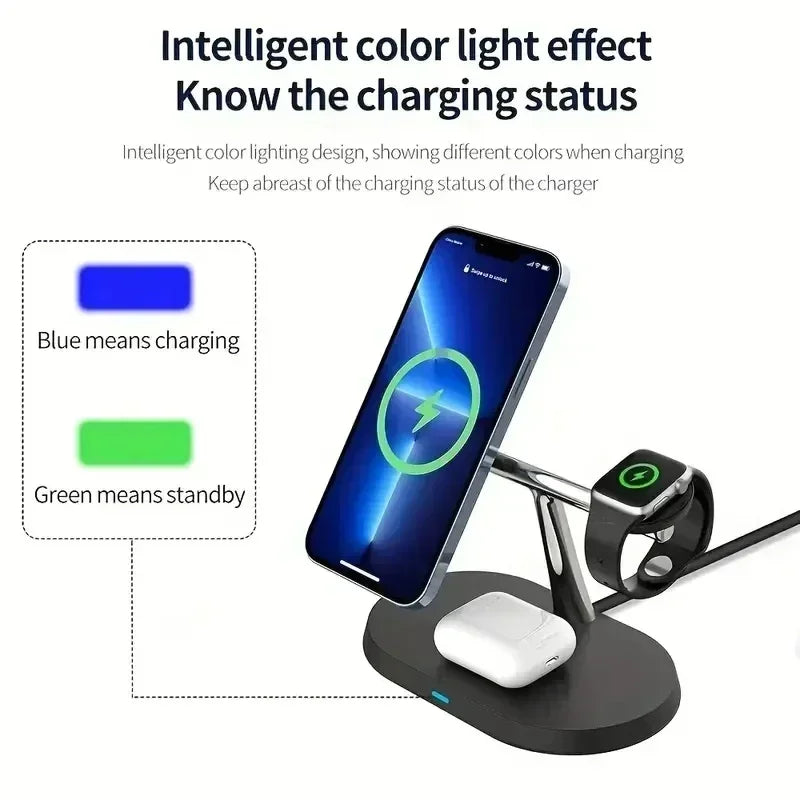 Magnetic 3-in-1 Wireless Charging Stand | Fast MagSafe Charger