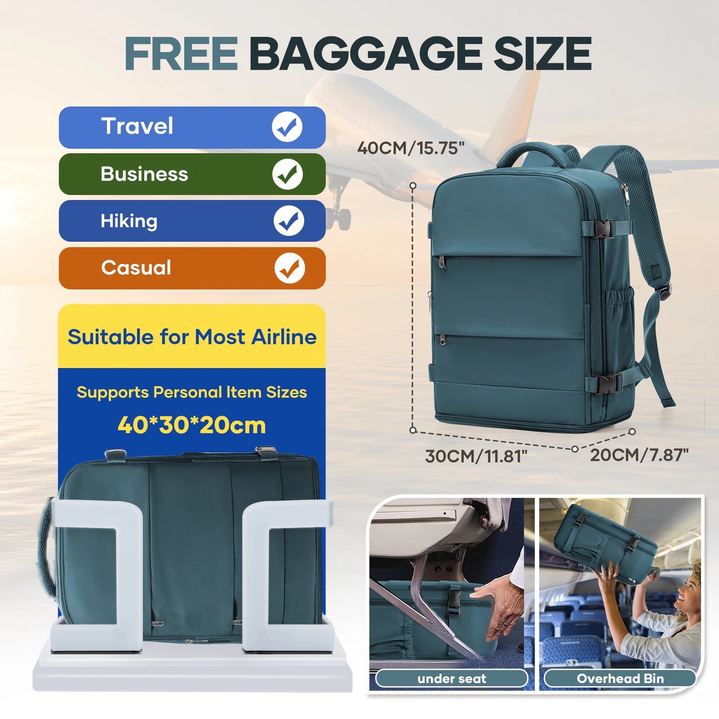Versatile Travel Backpack for Cabin Luggage | Ideal for Work & Leisure