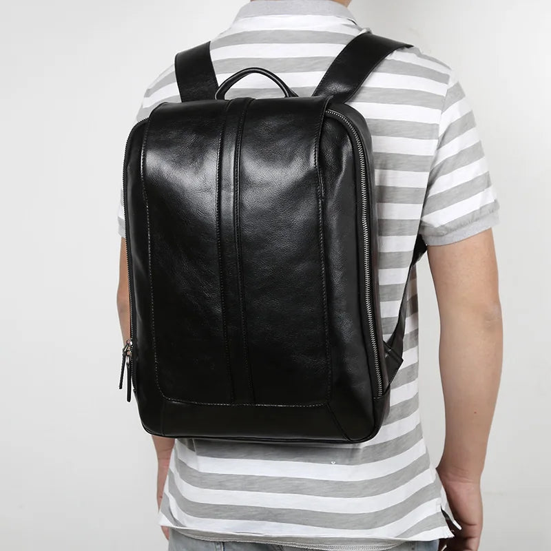 Men's Vintage Leather Backpack | High Capacity Computer Bag