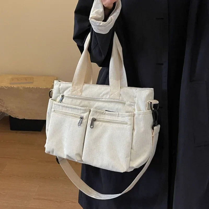 Large Capacity Casual Corduroy Messenger Bag | Versatile Tote for All