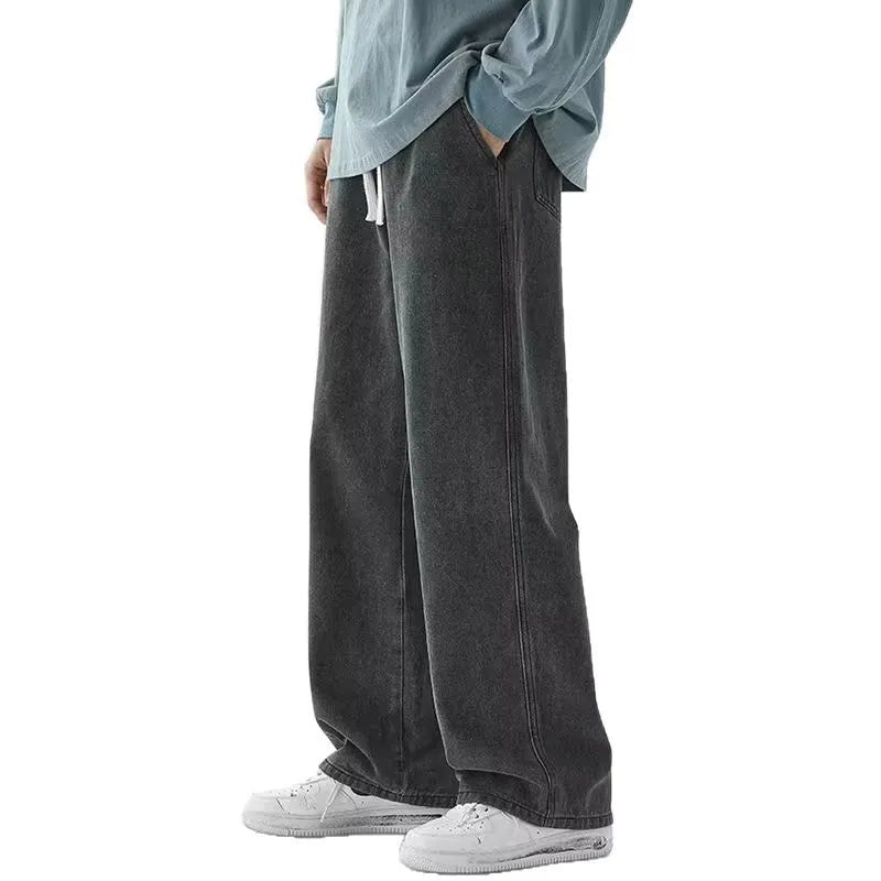 Men's Loose Straight Wide Leg Jeans | Effortless Korean Style Fashion
