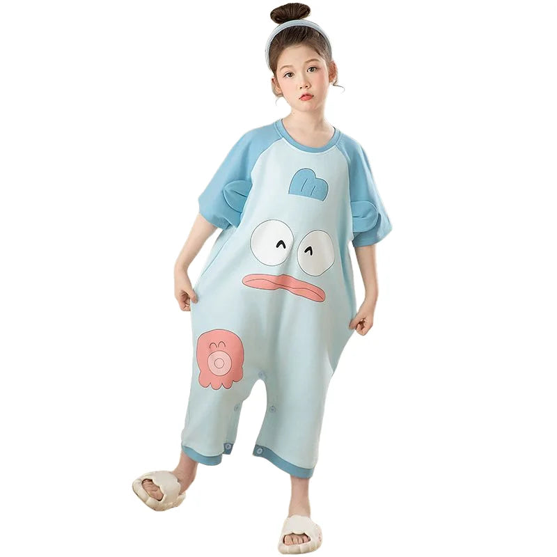 Kids' Cute Cartoon Loungewear One-Piece Pajamas for Summer