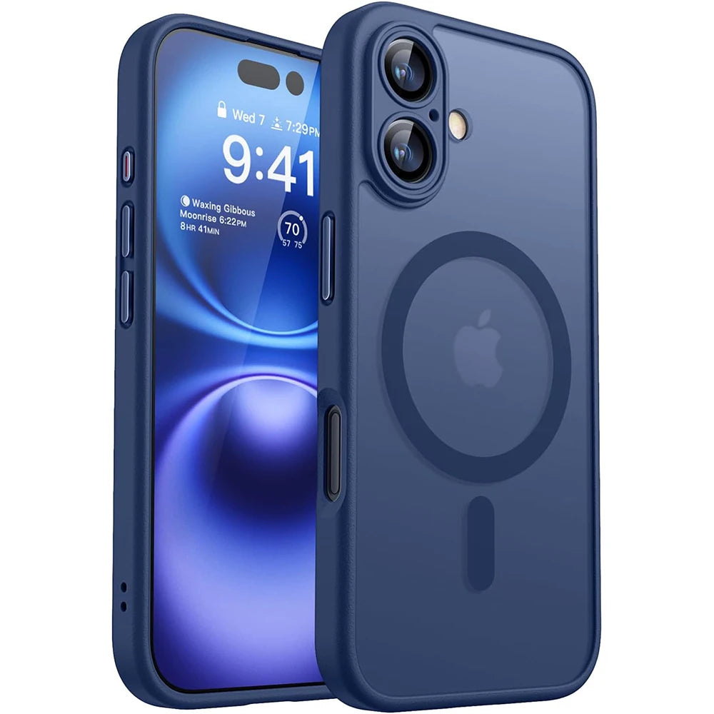 Magnetic Luxury Matte Translucent Shockproof Case for iPhone 16/15/14/13