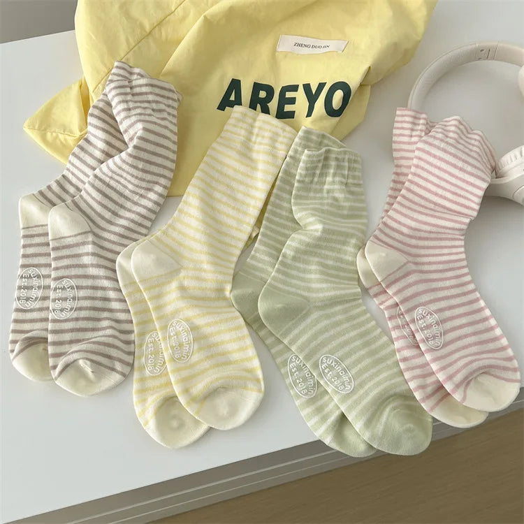 Casual Striped Women's Socks | Trendy Harajuku Streetwear