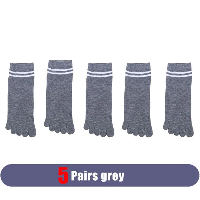 Women's Breathable Cotton Striped Invisible 5 Finger Socks | Soft Comfort