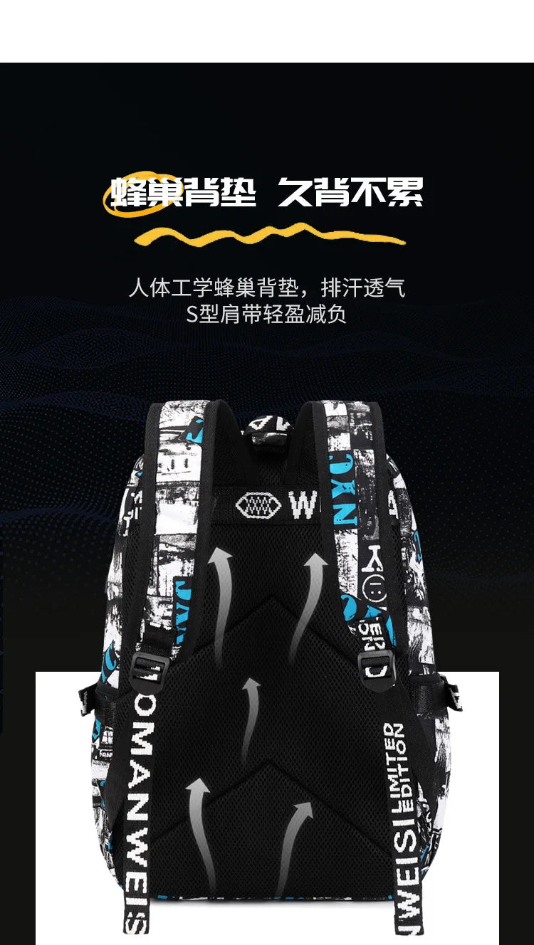 Cartoon Shark Print Backpack | Perfect for Primary School Students