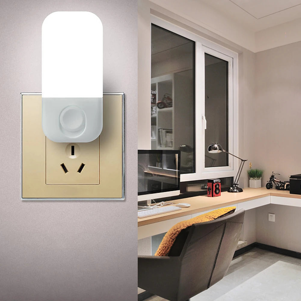 Luz nocturna LED enchufable | Iluminación blanca cálida y brillante ajustable