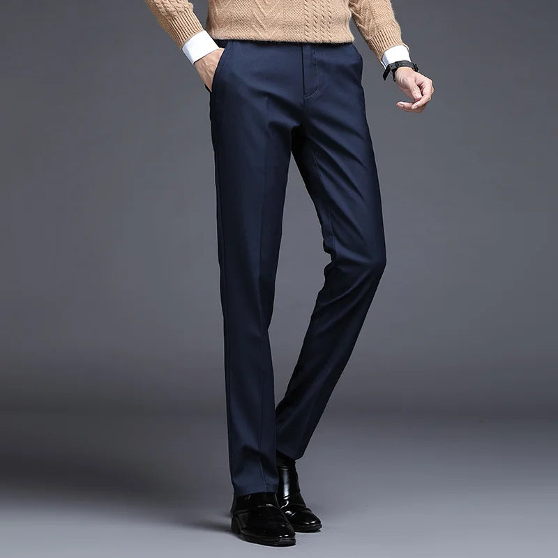 Men's Relaxed Fit Business Suit Pants | Stylish Office Trousers