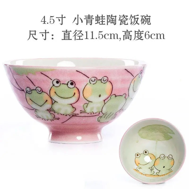Cute Animal Ceramic Bowls | Adorable Lucky Cat Rice Bowl