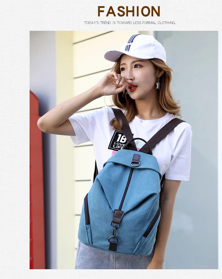 Stylish Vintage Canvas Women Backpack | Fashionable Casual Bag