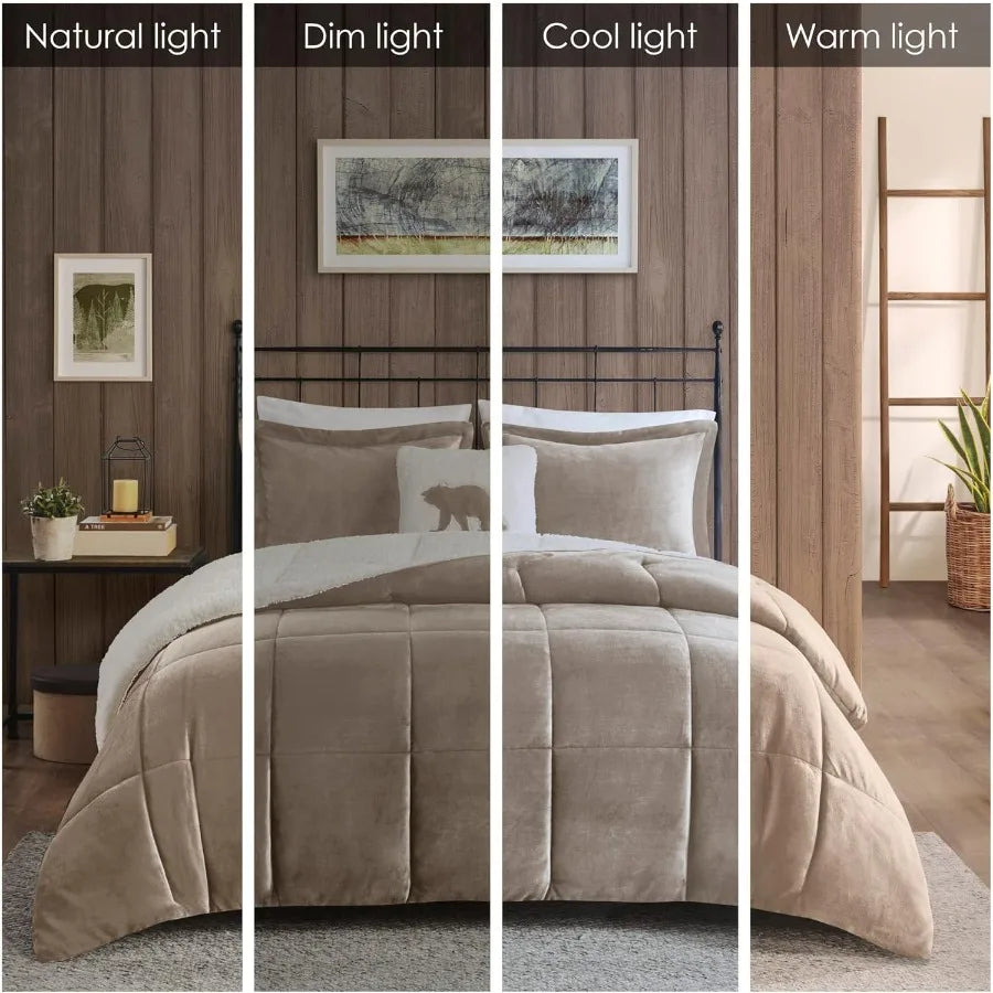Reversible Plush Sherpa Comforter Set | Ultra Soft Winter Bedding