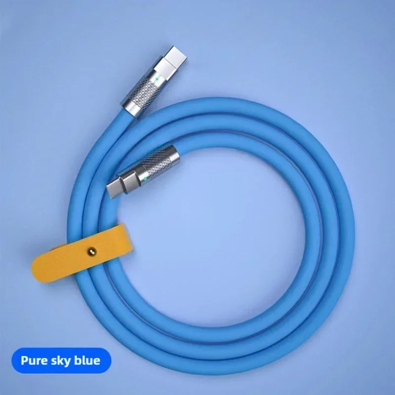 New 120W 7A Super Fast Charge PD Type C Liquid Silicone Cable 1M 1.5M 2M Usb Cable Usb C To C Charger Cable for Xiaomi Huawei
