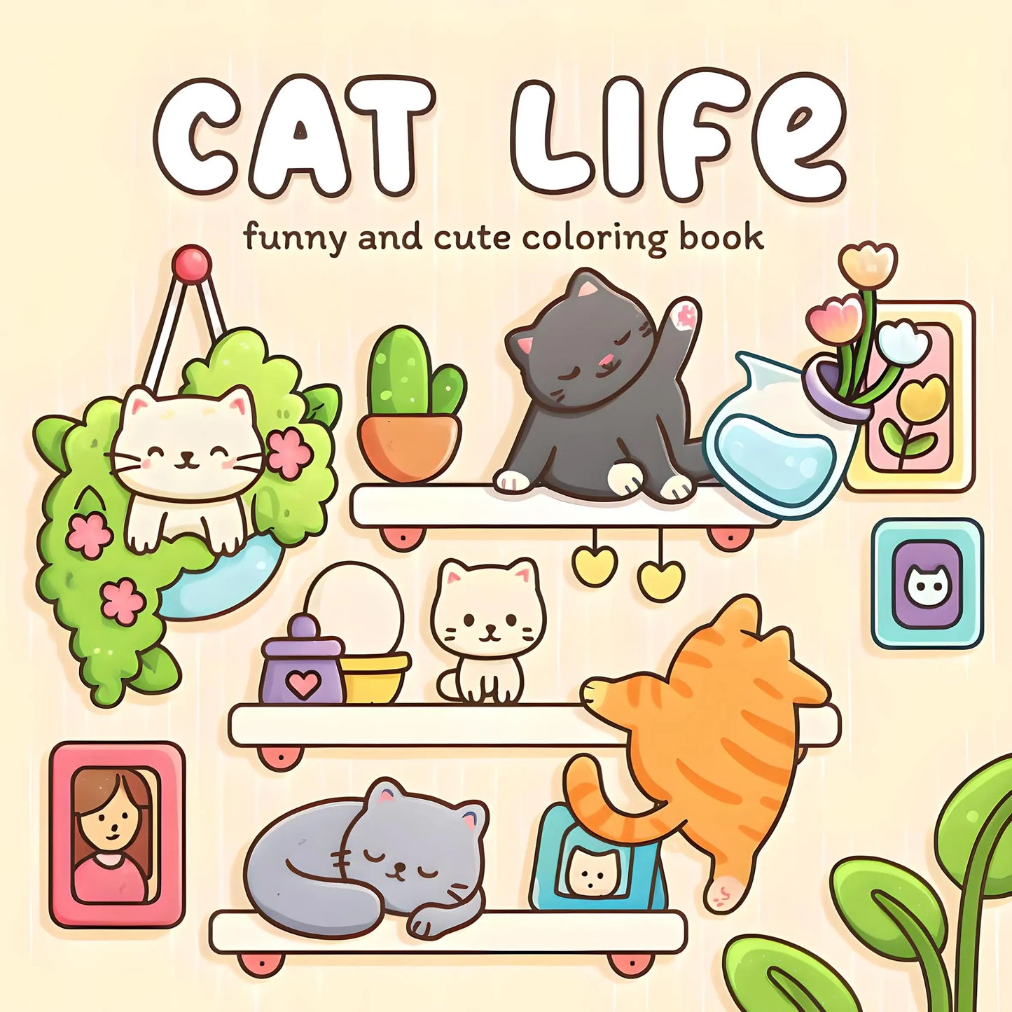 Adult Cat Moments Coloring Book | Relaxation & Fun Gift
