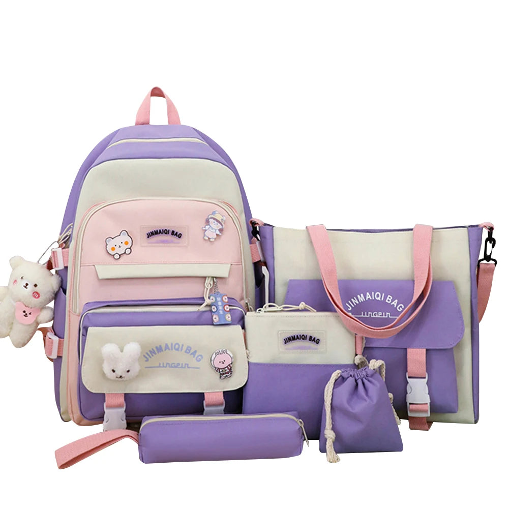 Kawaii Cute Backpack for Girls | Multi-Pockets School Bag
