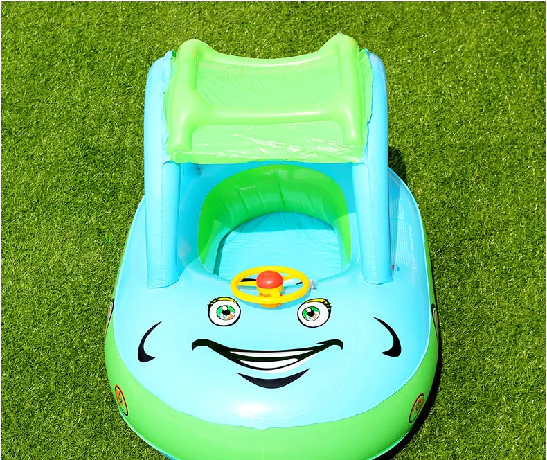 Inflatable Baby Swim Ring with Sun Shade | Toddler Pool Fun