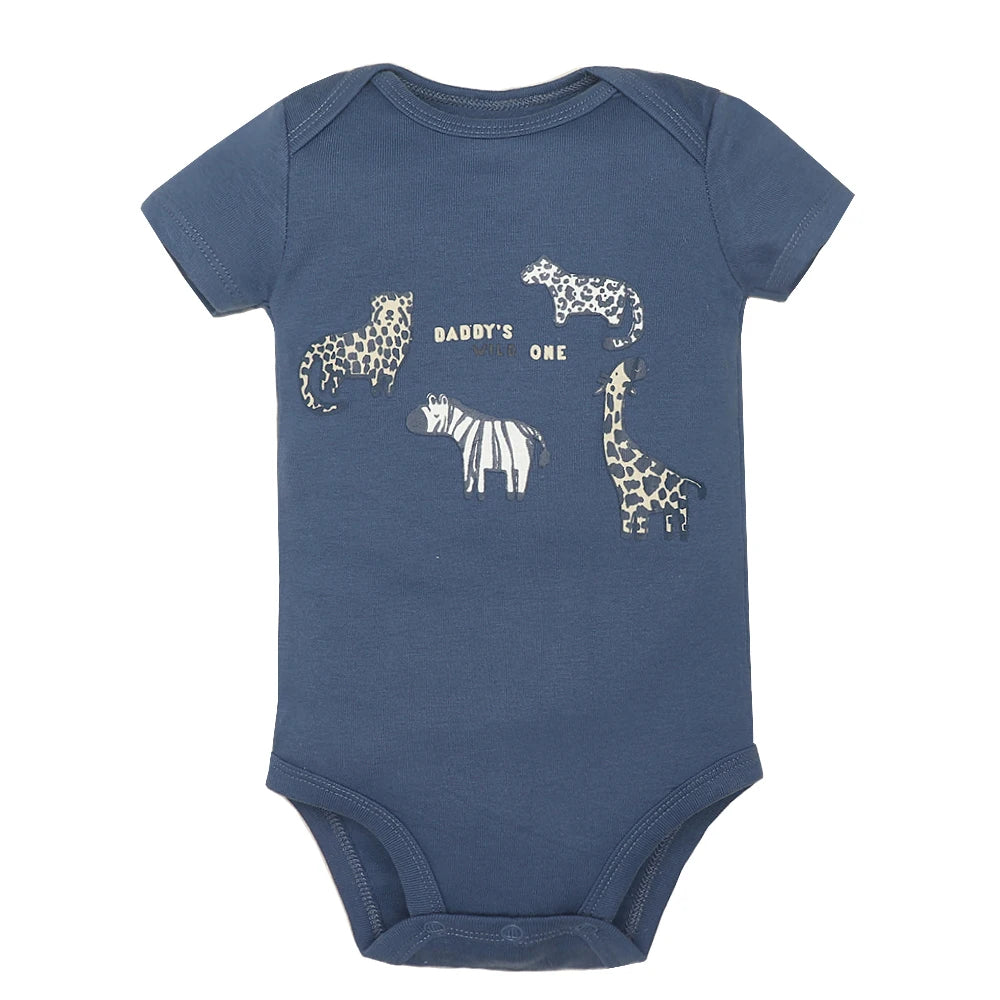 Pelele de algodón suave para bebés recién nacidos | Conjunto de 5 piezas de ropa para bebé con dibujos animados