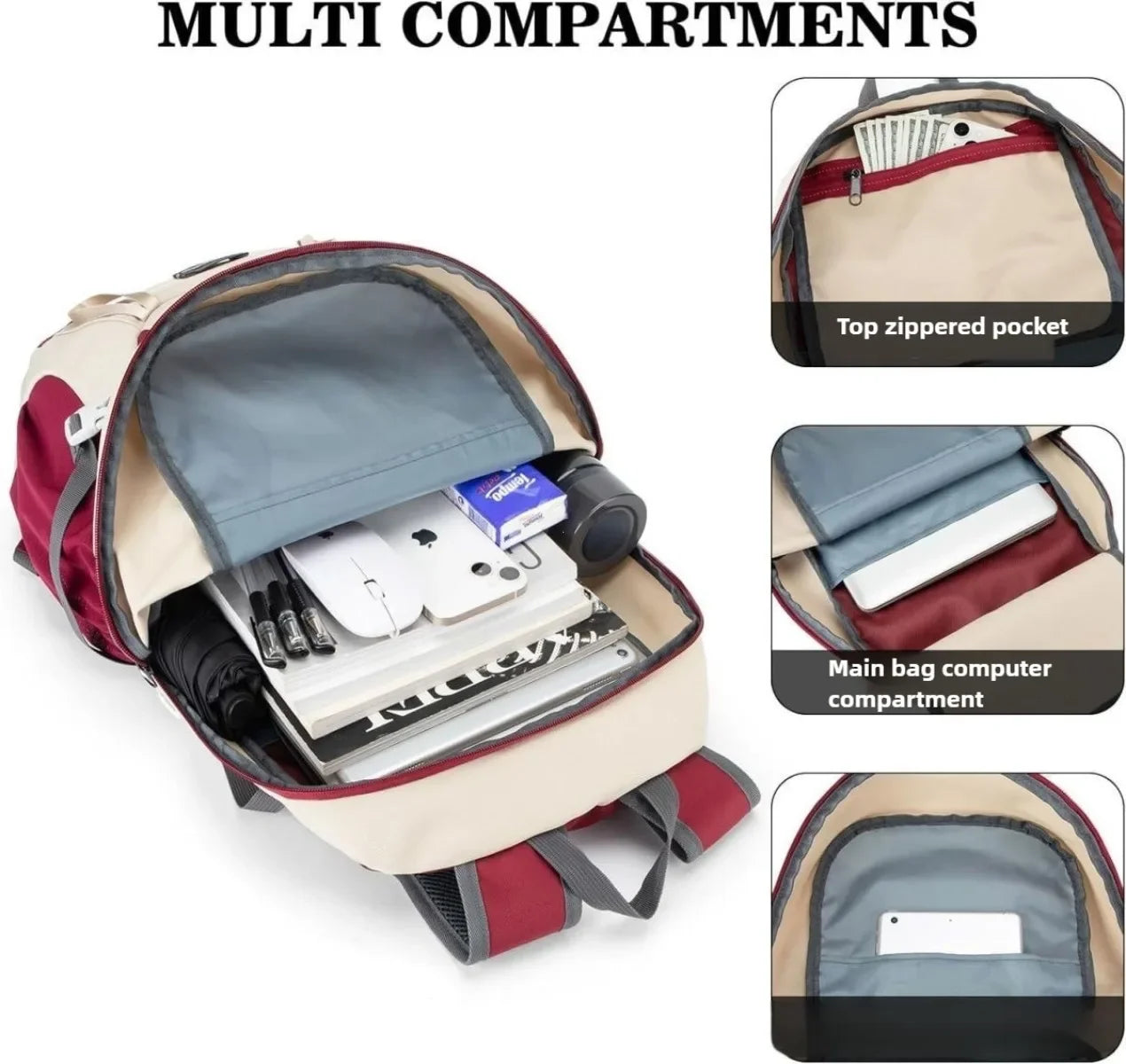 Multi Functional Waterproof Travel Backpack for Women | Lightweight & Large Capacity