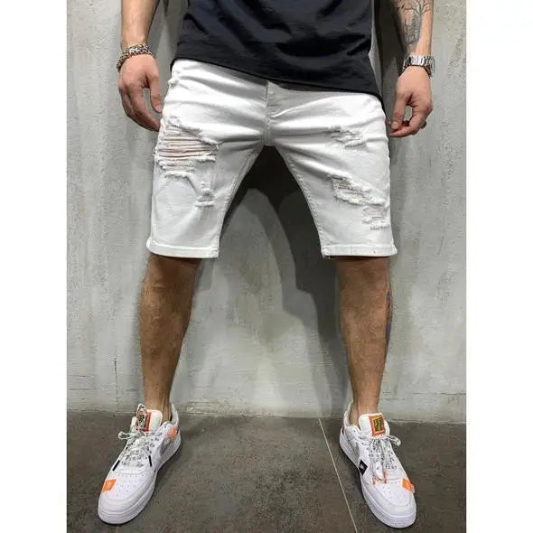 Men's Ripped Tassel Denim Shorts | Casual Summer Essential