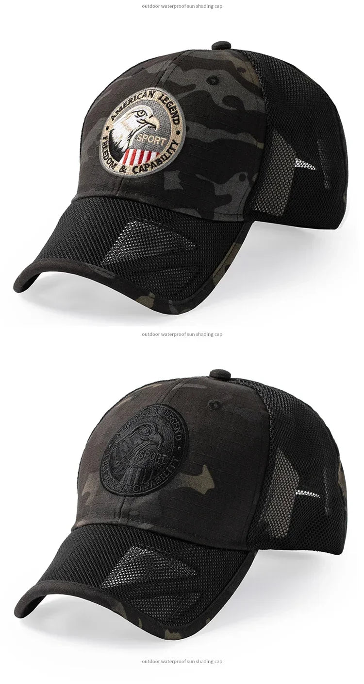 Plus Size Mesh Baseball Cap | Stylish Camo Snapback Sun Hat