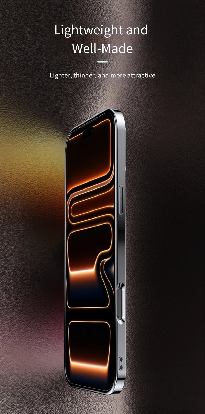 Funda de lujo de piel para iPhone | Protección total de la lente