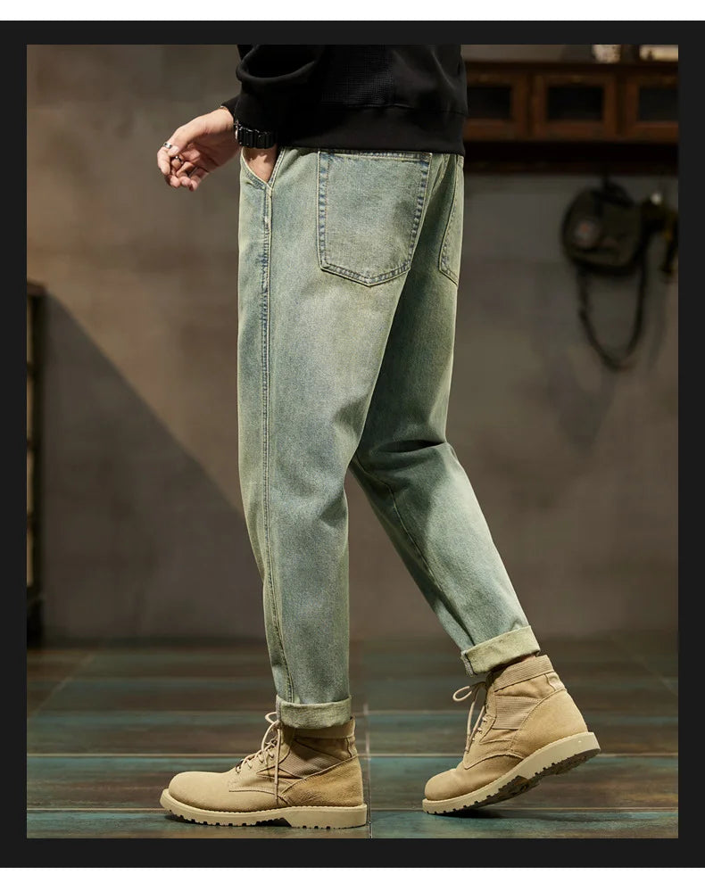 Men's Retro Loose Harem Denim Pants | Stylish Versatile Cargo Trousers