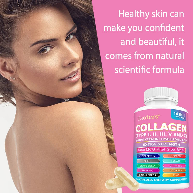 Collagen Supplements with Biotin & Hyaluronic Acid for Skin & Joints