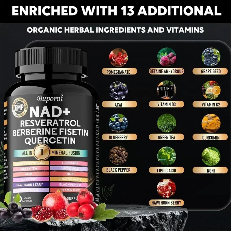 NAD Resveratrol Berberine Capsules | Supports Healthy Aging & Endurance