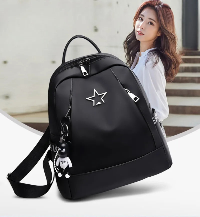 Large Capacity Women's Nylon Backpack | Stylish Casual Shoulder Bag