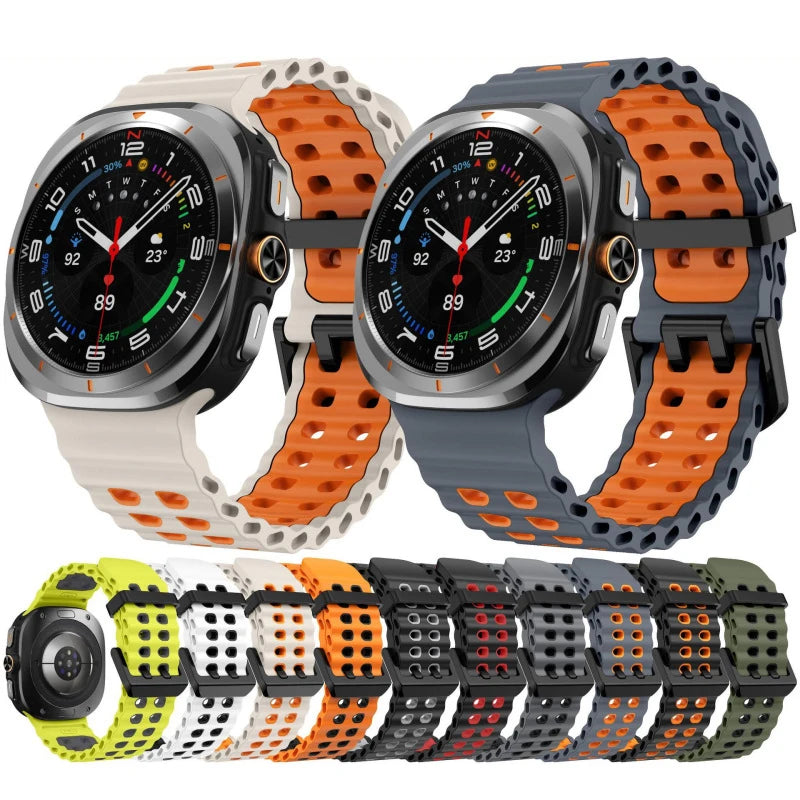 Silicone Sports Strap for Galaxy Watch | Breathable Marine Band