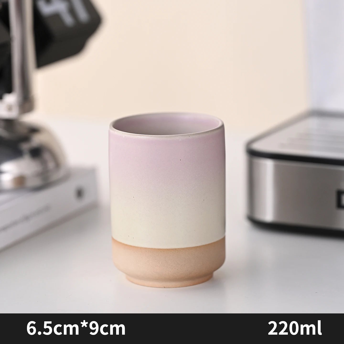 Tazas de café japonesas de gres con gradiente grande | Vajilla elegante