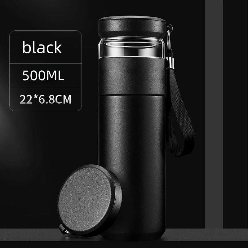 Stainless Steel Tea Infuser Vacuum Flask | Insulated Travel Mug