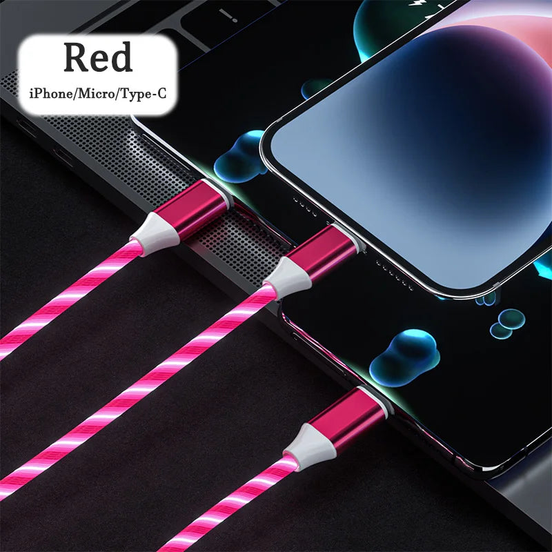 3 in 1 LED Charging Cable | Multifunctional USB Type-C Cable