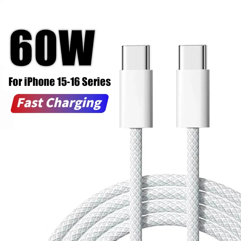 60W USB C Charging Cable | Fast Braided Cable for iPhone