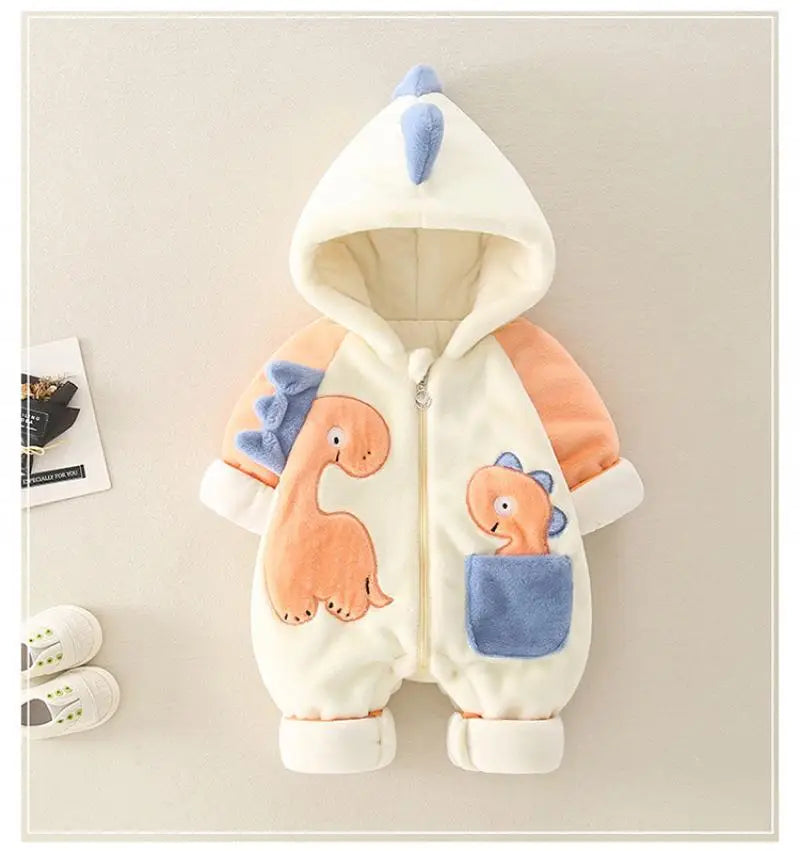 Thick Plush Newborn Baby Rompers | Cozy Winter Jumpsuit Outfits