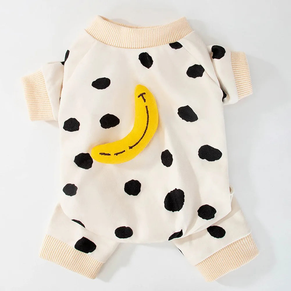 Cute Striped Dog Jumpsuit | Cozy Spring Autumn Pet Pajamas