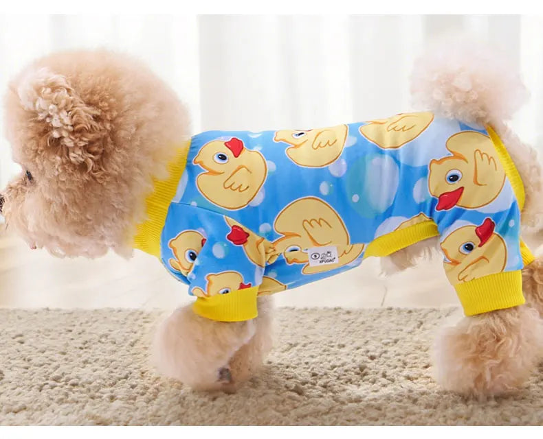 Comfy Dog Onesies Pajamas | Cute Cartoon Pet Jumpsuit for Small Breeds